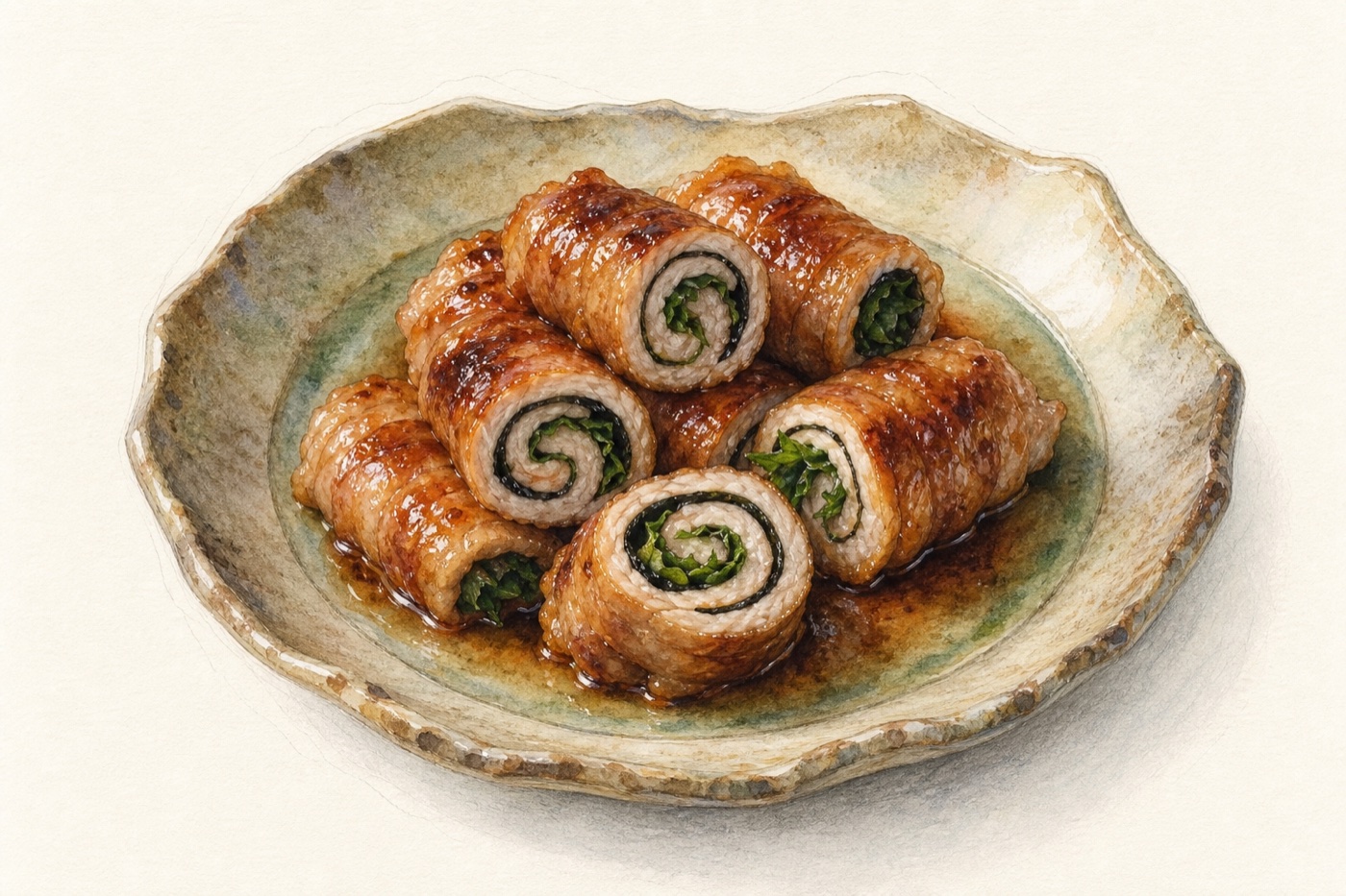 豚肉の海苔巻き焼き